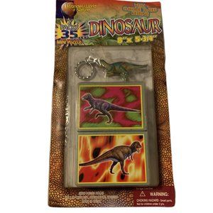 2 Pack Dinosaur 35 pc Mini Puzzle with Keyring New